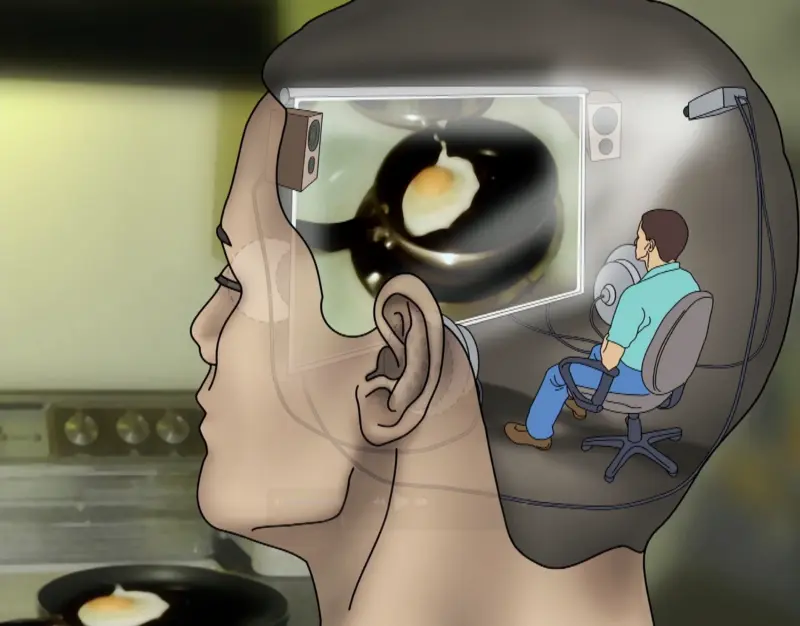 Illustration of the 'cartesian theater' concept
